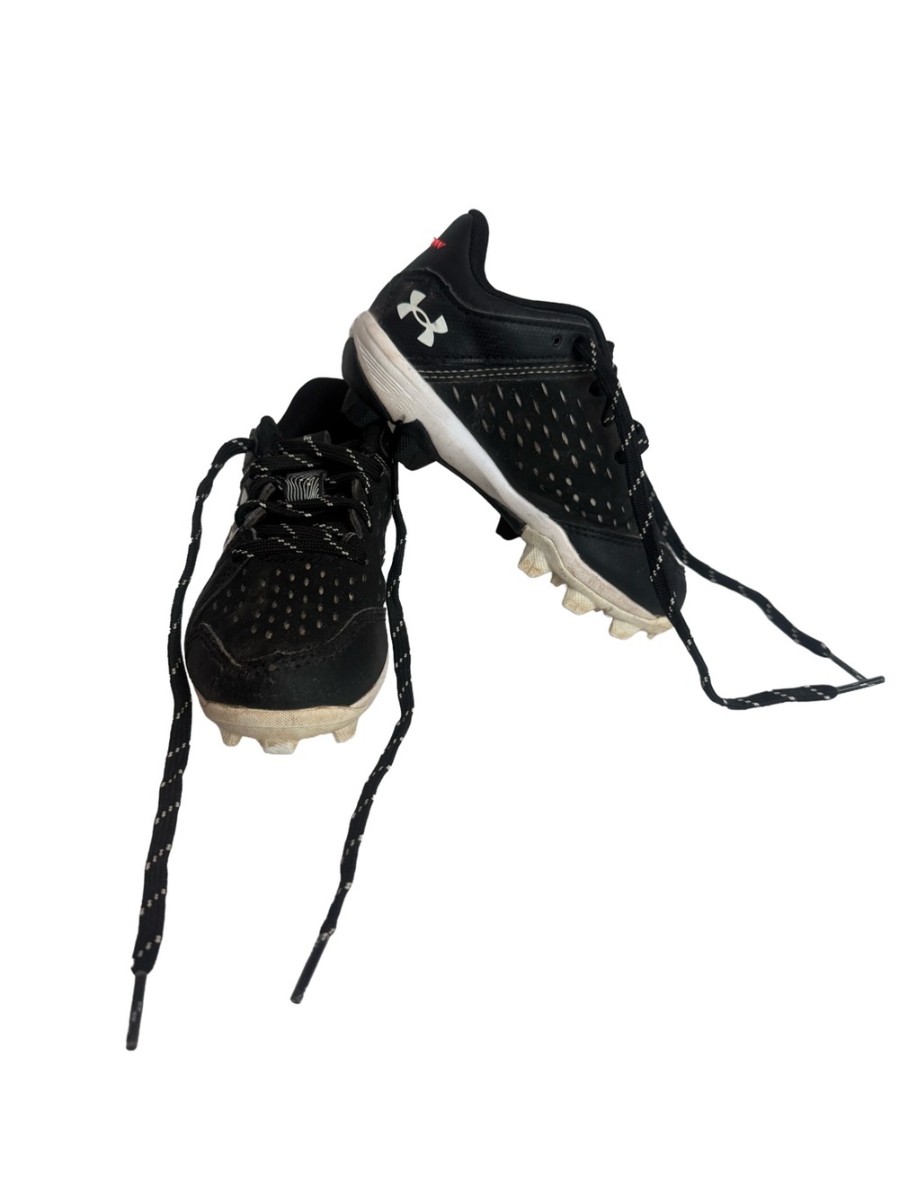 Under Armour Boys Baseball Cleats Black and White Size 10k